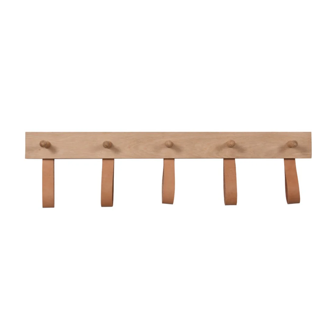 5 Peg Rail with Leather Hooks - Image 4